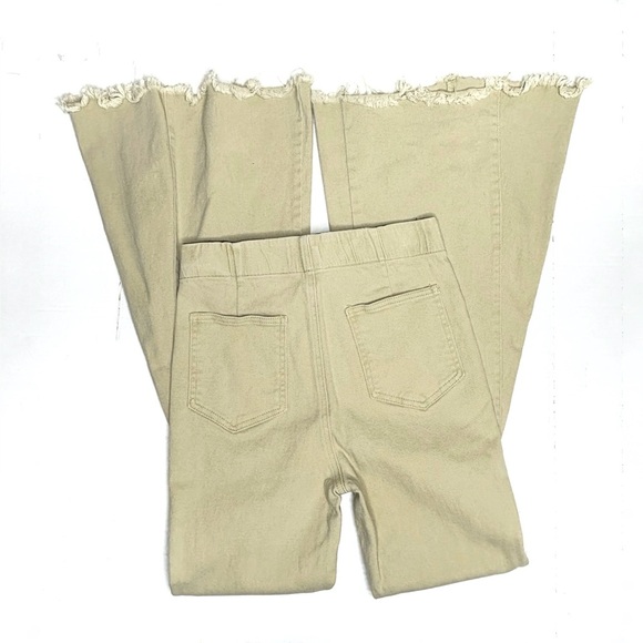 Newbury Kustom Light Khaki Tan Flare Jeggings Leggings - Picture 3 of 4